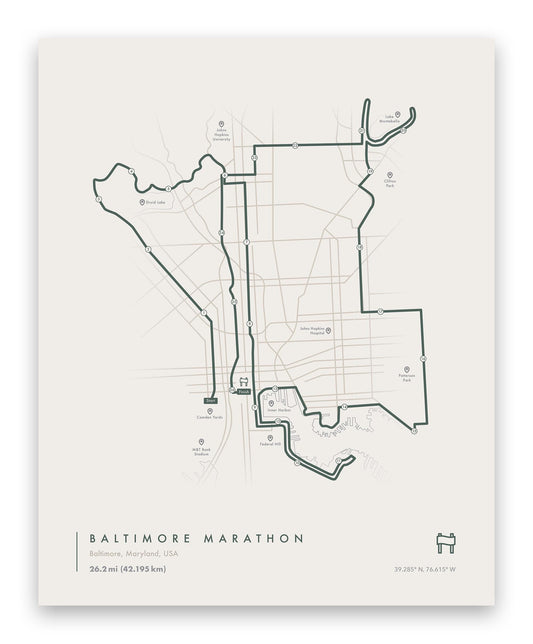 Baltimore Marathon Map (Personalized)
