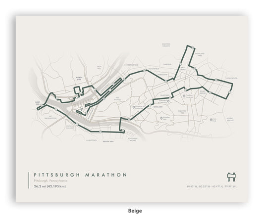 Pittsburgh Marathon Map (Personalized)