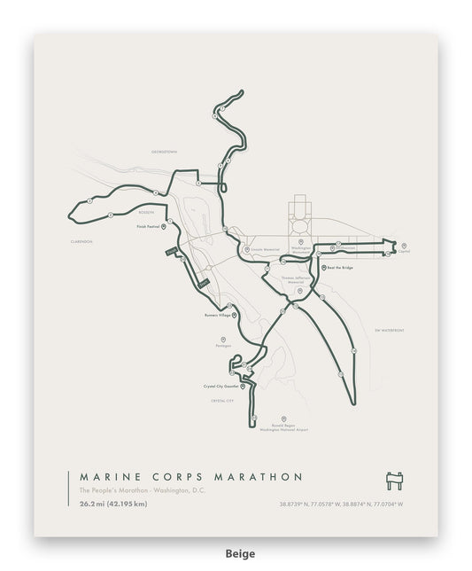 Marine Corps Marathon Map (Personalized)