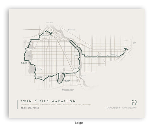 Twin Cities Marathon Map (Personalized)