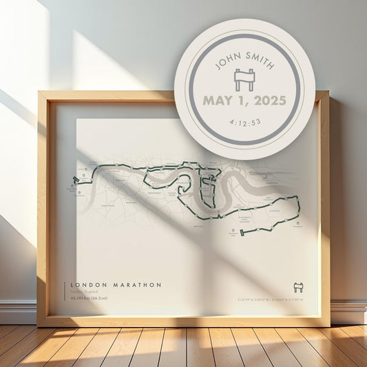 London Marathon Route Map Poster (Personalized)