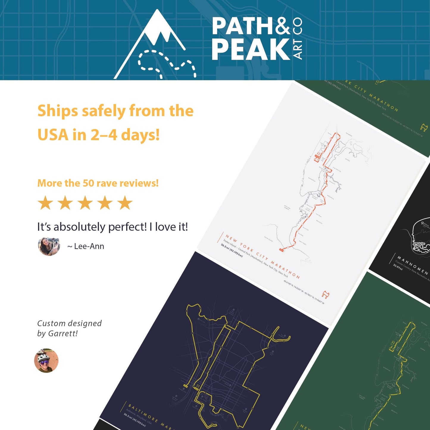 New York City Marathon Route Map Poster (Personalized)