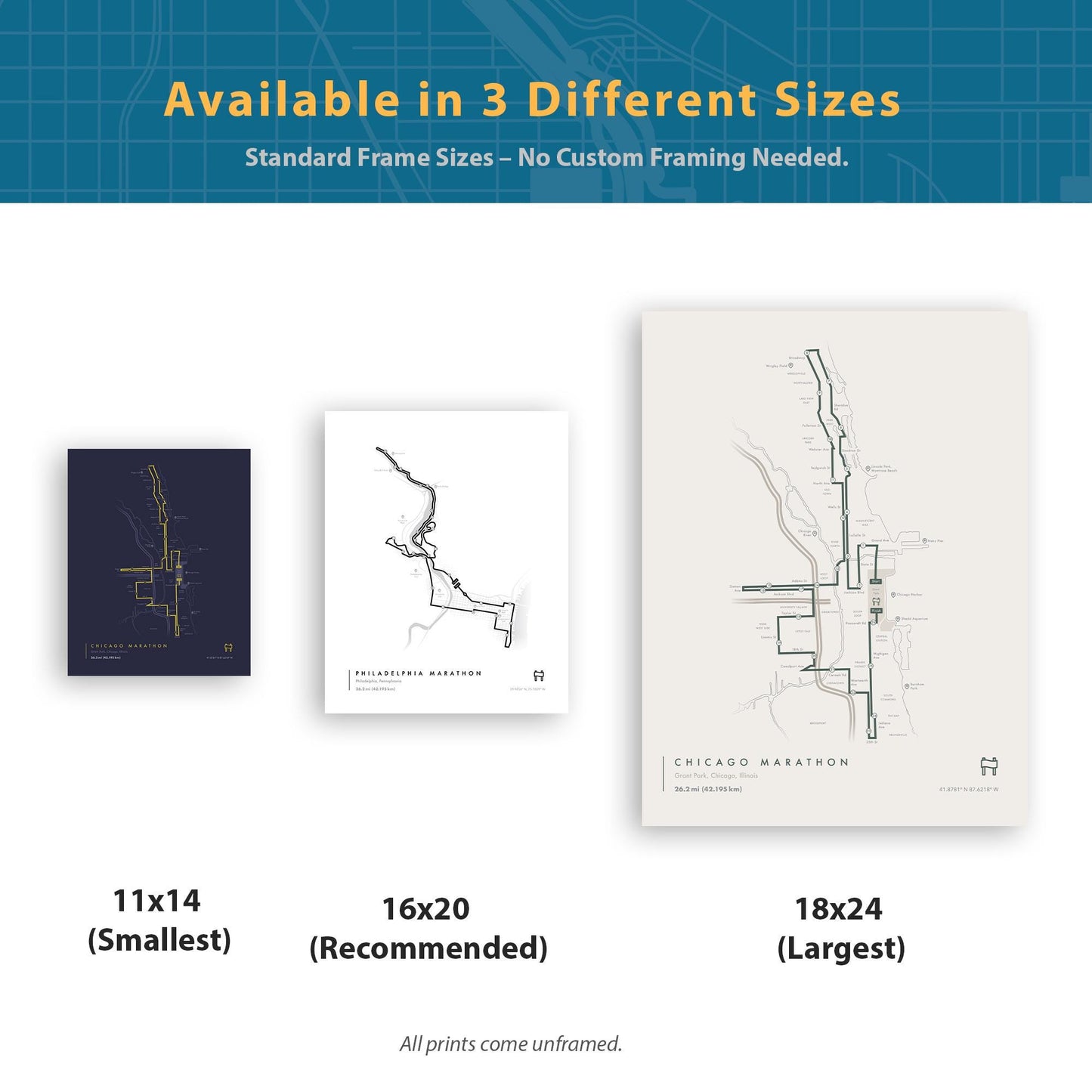 Houston Marathon Route Map Poster (Personalized)