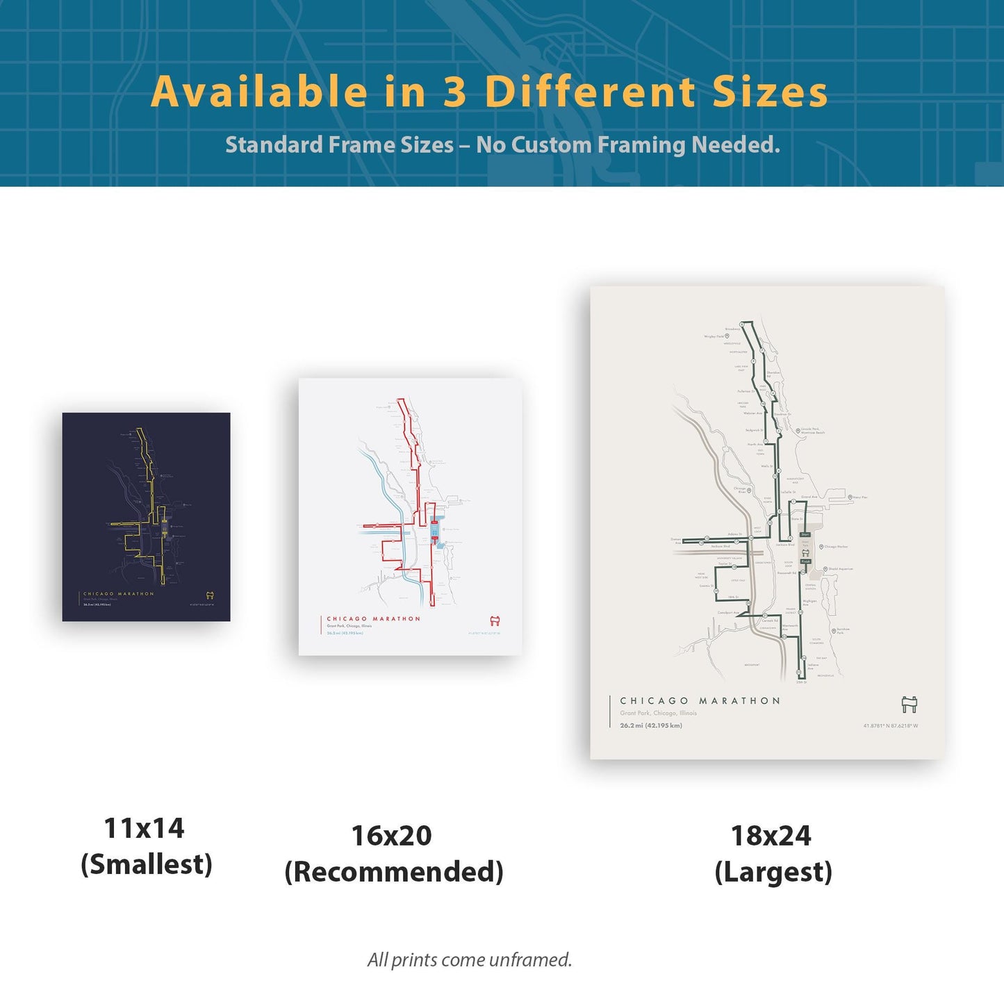 Seattle Marathon Route Map Poster (Personalized)