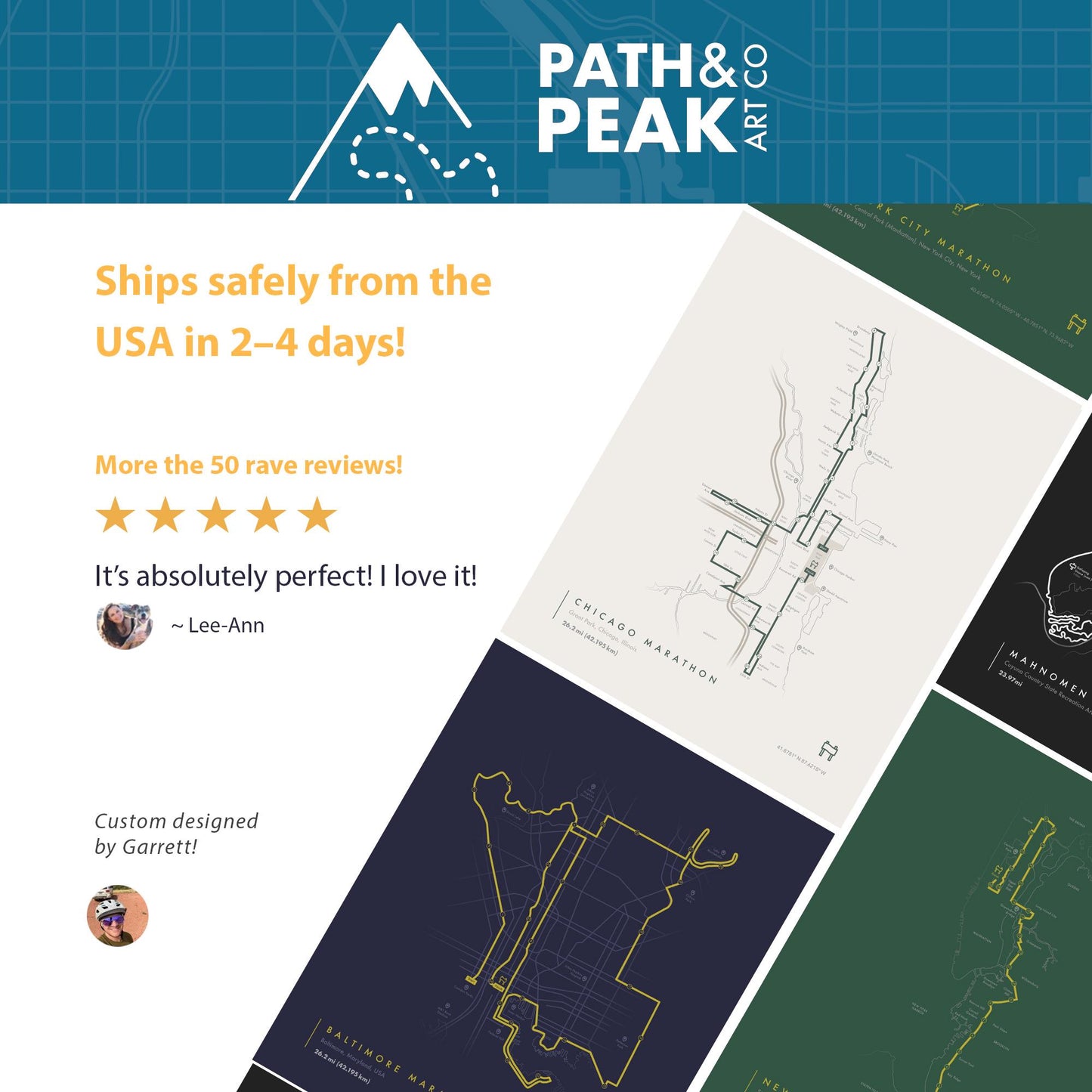 Seattle Marathon Route Map Poster (Personalized)